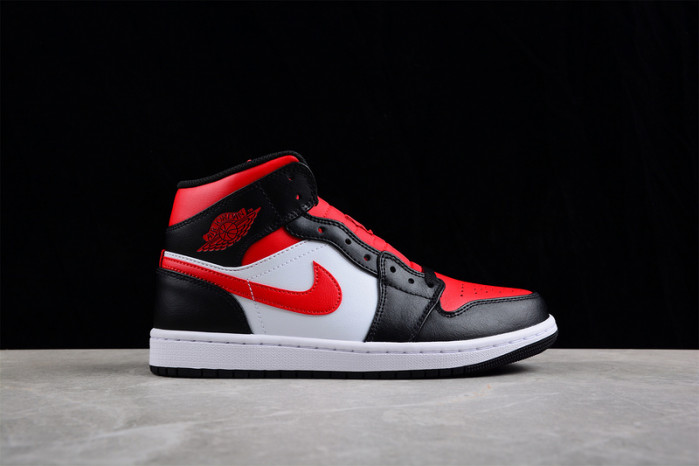 air Jordan 1 Mid White Black Red 554724-079